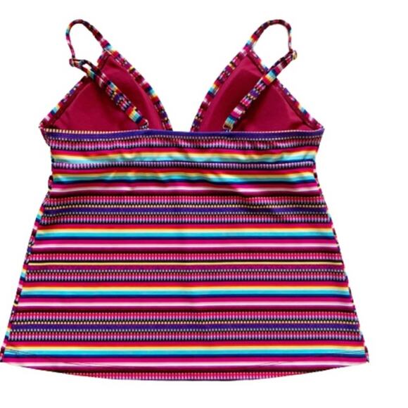 Mossimo Multicolored Striped Tankini Swim Top Size Small - Picture 11 of 12